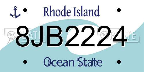 8JB2224 Rhode Island License Plate