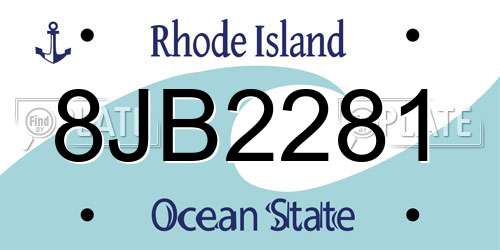 8JB2281 Rhode Island License Plate