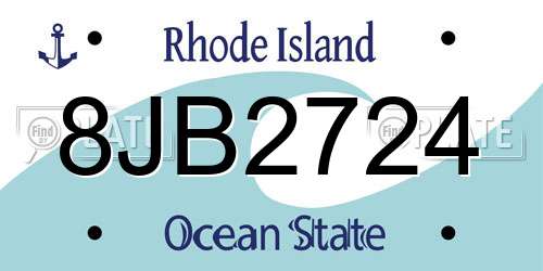 8JB2724 Rhode Island License Plate