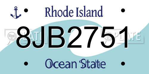 8JB2751 Rhode Island License Plate