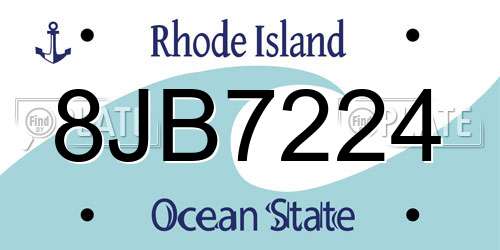 8JB7224 Rhode Island License Plate