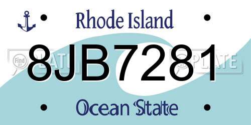 8JB7281 Rhode Island License Plate
