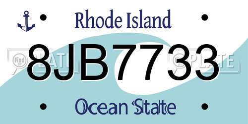 8JB7733 Rhode Island License Plate