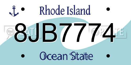 8JB7774 Rhode Island License Plate