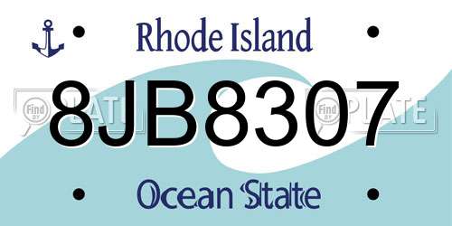 8JB8307 Rhode Island License Plate