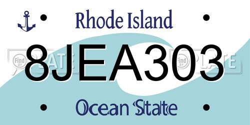 8JEA303 Rhode Island License Plate