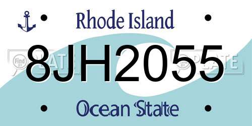 8JH2055 Rhode Island License Plate