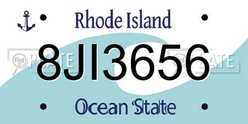 8JI3656 Rhode Island License Plate
