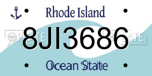 8JI3686 Rhode Island License Plate