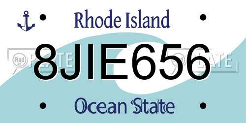 8JIE656 Rhode Island License Plate