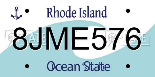 8JME576 Rhode Island License Plate