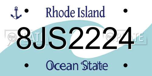 8JS2224 Rhode Island License Plate