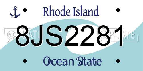 8JS2281 Rhode Island License Plate