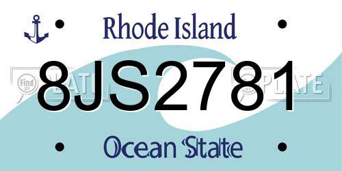 8JS2781 Rhode Island License Plate