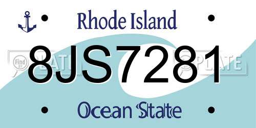 8JS7281 Rhode Island License Plate