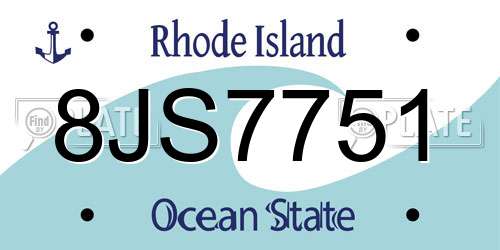8JS7751 Rhode Island License Plate