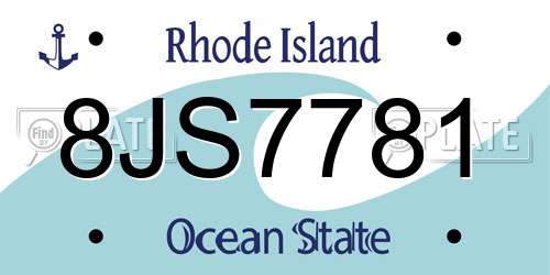 8JS7781 Rhode Island License Plate