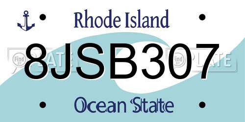 8JSB307 Rhode Island License Plate
