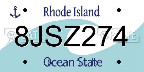 8JSZ274 Rhode Island License Plate