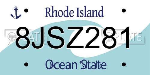 8JSZ281 Rhode Island License Plate