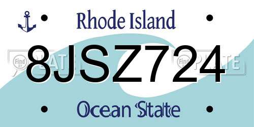 8JSZ724 Rhode Island License Plate