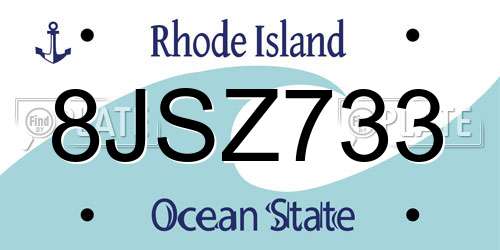 8JSZ733 Rhode Island License Plate