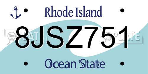 8JSZ751 Rhode Island License Plate