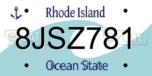 8JSZ781 Rhode Island License Plate