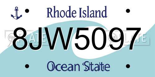 8JW5097 Rhode Island License Plate