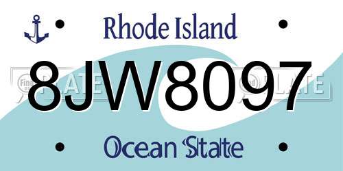 8JW8097 Rhode Island License Plate
