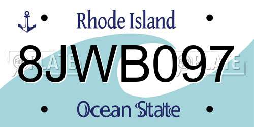 8JWB097 Rhode Island License Plate
