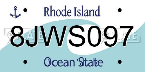 8JWS097 Rhode Island License Plate