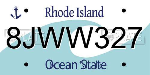 8JWW327 Rhode Island License Plate