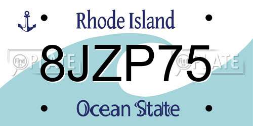 8JZP75 Rhode Island License Plate