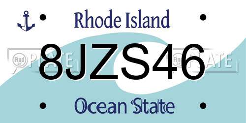 8JZS46 Rhode Island License Plate