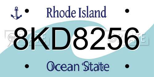 8KD8256 Rhode Island License Plate