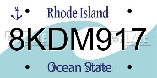 8KDM917 Rhode Island License Plate