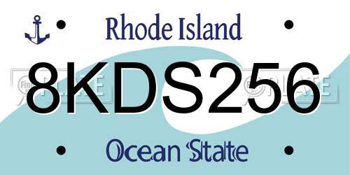 8KDS256 Rhode Island License Plate