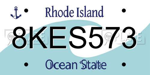 8KES573 Rhode Island License Plate