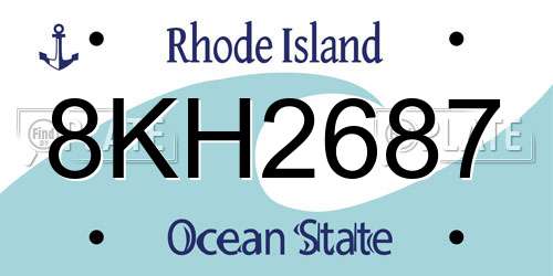 8KH2687 Rhode Island License Plate
