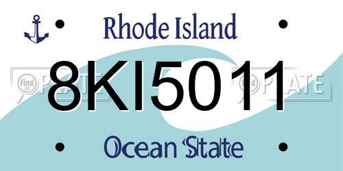 8KI5011 Rhode Island License Plate