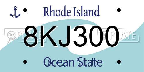 8KJ300 Rhode Island License Plate