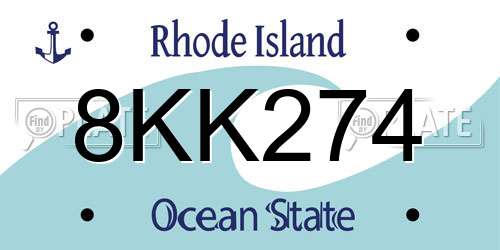 8KK274 Rhode Island License Plate
