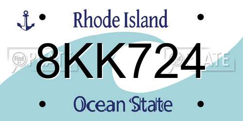 8KK724 Rhode Island License Plate