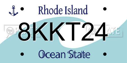 8KKT24 Rhode Island License Plate