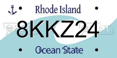 8KKZ24 Rhode Island License Plate