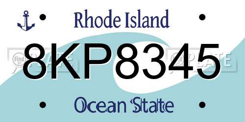 8KP8345 Rhode Island License Plate
