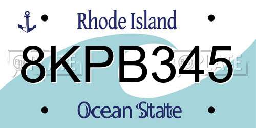 8KPB345 Rhode Island License Plate