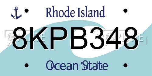 8KPB348 Rhode Island License Plate