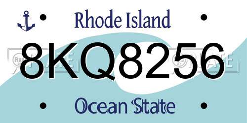 8KQ8256 Rhode Island License Plate